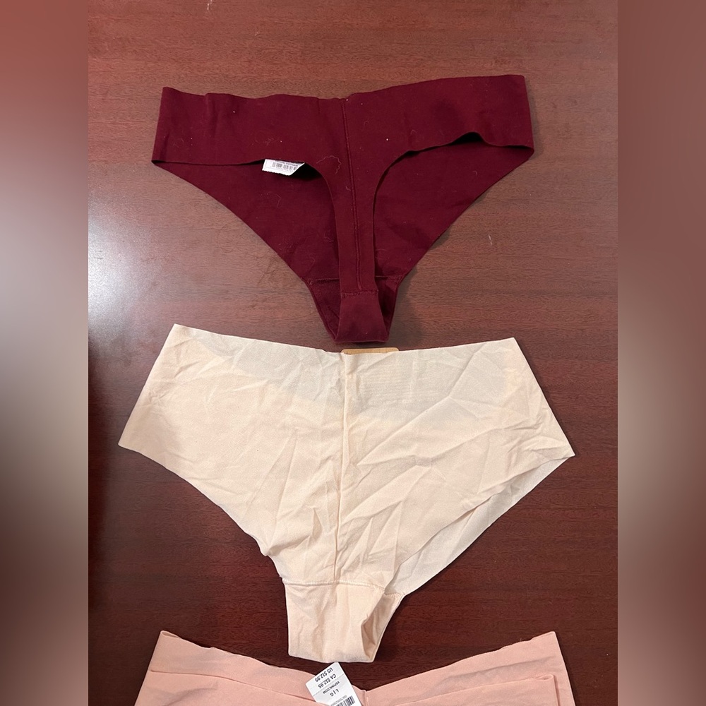 Victoria's Secret 4 Panties Set - Burgundy, Cream, Pink - Picture 4 of 4